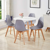 Round Dining Table 90x90cm White/Oak AWS041UK | LEUKHOUSE