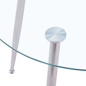 Round Dining Table 90x90cm Glass/Silver AWS062UK | LEUKHOUSE