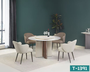Dining Table Circle Artificial Stone T-1391 | FONDHOUSE