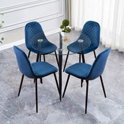 Round Dining Table 90x90cm Glass/Black AWS062UK | LEUKHOUSE