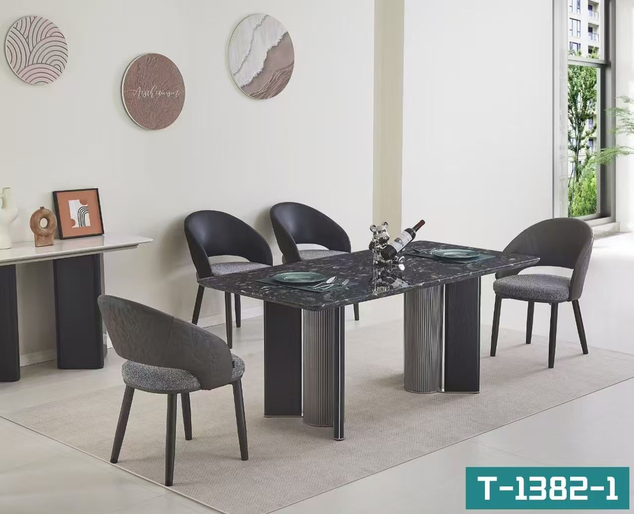 Dining Table Rectangular Marble T-1382-1 | FONDHOUSE