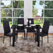 Black Glass Dining Table 120x70cm Glass/Black AWS068UK | LEUKHOUSE