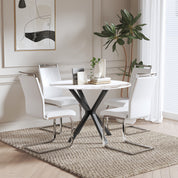 Dining Chairs Set of 4 Faux Leather/White AWS266UK | LEUKHOUSE