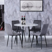 Dining Chairs Set of 4 Velvet/Grey AWS125UK | LEUKHOUSE