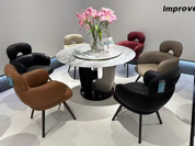 Dining Table Circle Glass T-1342 | FONDHOUSE