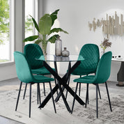 Dining Chairs Set of 4 Velvet/Green AWS024UK | LEUKHOUSE