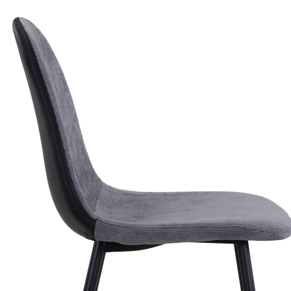 Chaises Salle à Manger Lot de 4 Chaises en Velours Gris Dos en Cuir Chaises de Cuisine pour 4 Personnes,Gris AWS024114FR | LEUKHOUSE