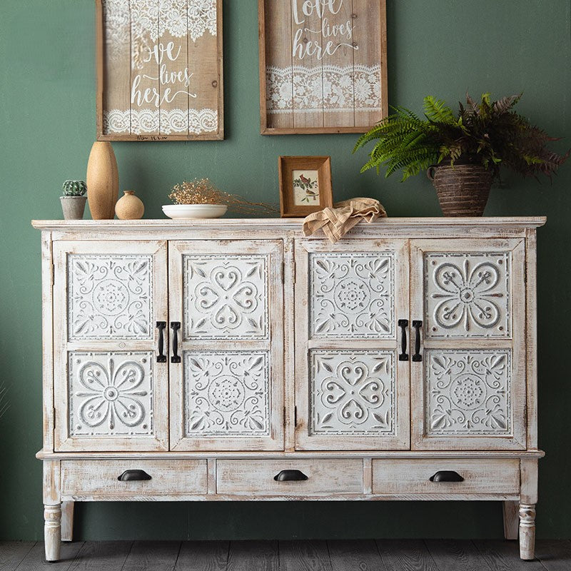 American Retro Solid Wood Entryway Cabinets and Storage Cabinets | LEUKHOME