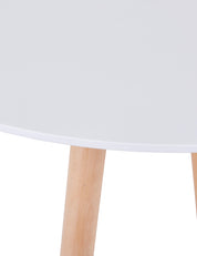 Round Dining Table 90x90cm White/Oak AWS041UK | LEUKHOUSE