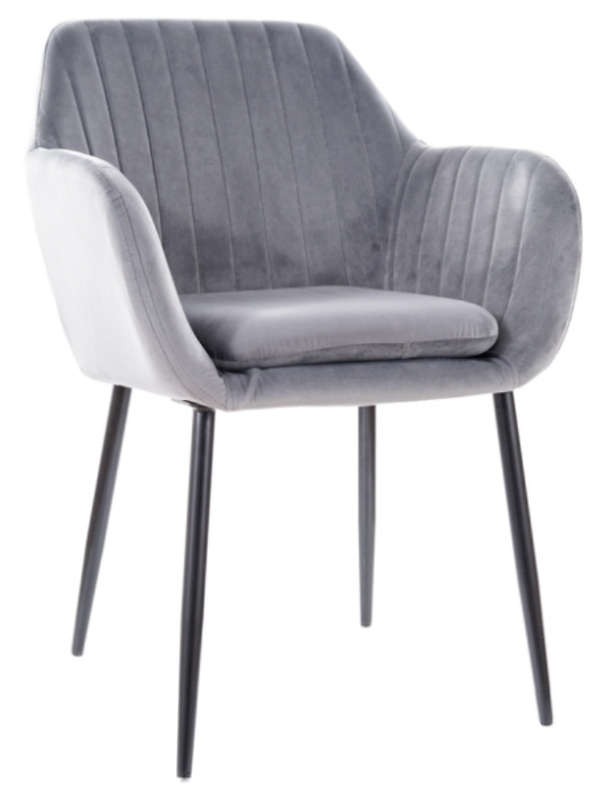 Dining Chair Velvet with Metal Black Powder Coating Legs HTC0118 | HOMETREE