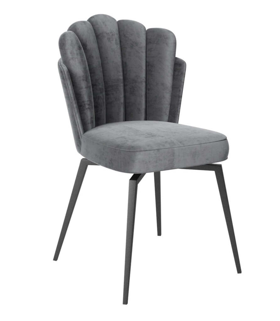 Dining Chair Velvet with Metal Black Powder Coating Legs HTC0295 | HOMETREE