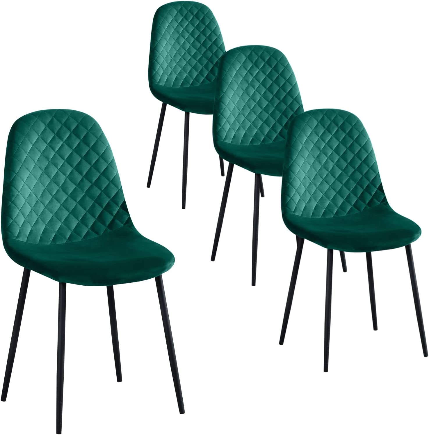 ot de 4 Chaises Vert Chaises Salle à Manger Chaises de Cuisine pour 4 Personnes,Vert AWS02414FR | LEUKHOUSE