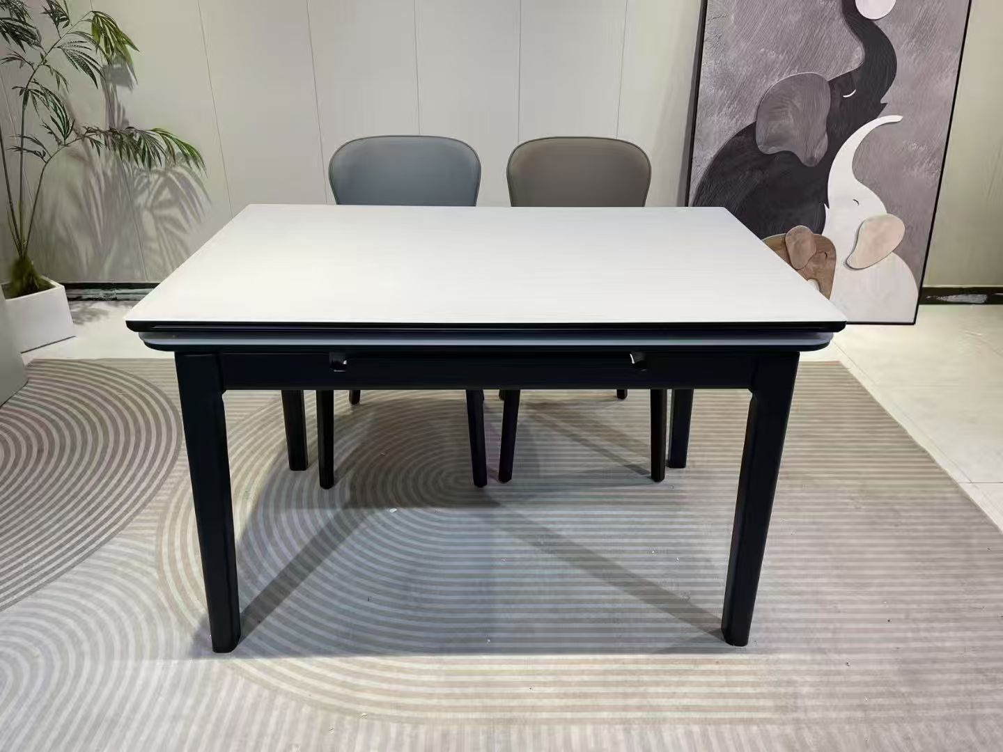 Dining Table Rectangular Glass S-2517Black | FONDHOUSE