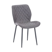 Dining Chairs Set of 4 Velvet/Grey AWS159UK | LEUKHOUSE