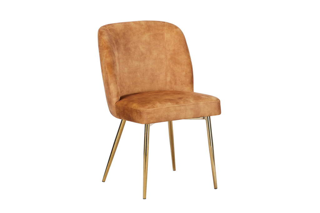 Dining Chair Velvet with Metal Gold Chromed Legs HTC0623 | HOMETREE