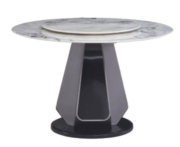 Dining Table Circle Artificial Stone T-1282-1B | FONDHOUSE