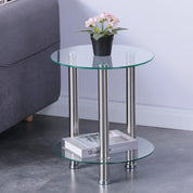 Small Round Glass Coffee Table Clear AWS007UK | LEUKHOUSE