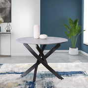 Round Dining Table 100x100cm Grey/Black AWS022UK | LEUKHOUSE