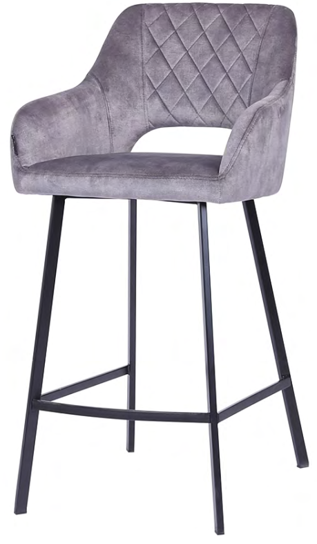 Bar Stool Velvet with Metal Black Powder Coating Legs HTB0041 | HOMETREE
