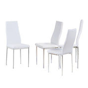 Lot de 4 Chaises de Salle à Manger, Design Moderne, Similicuir Blanc, Pieds Chromés AWS01114FR | LEUKHOUSE