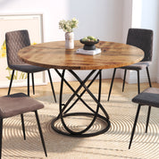 Round Dining Table 120x120cm Wooden/Black AWS205UK | LEUKHOUSE