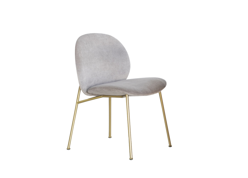 Dining Chair Velvet with Metal Gold Chromed Legs HTC0210 | HOMETREE