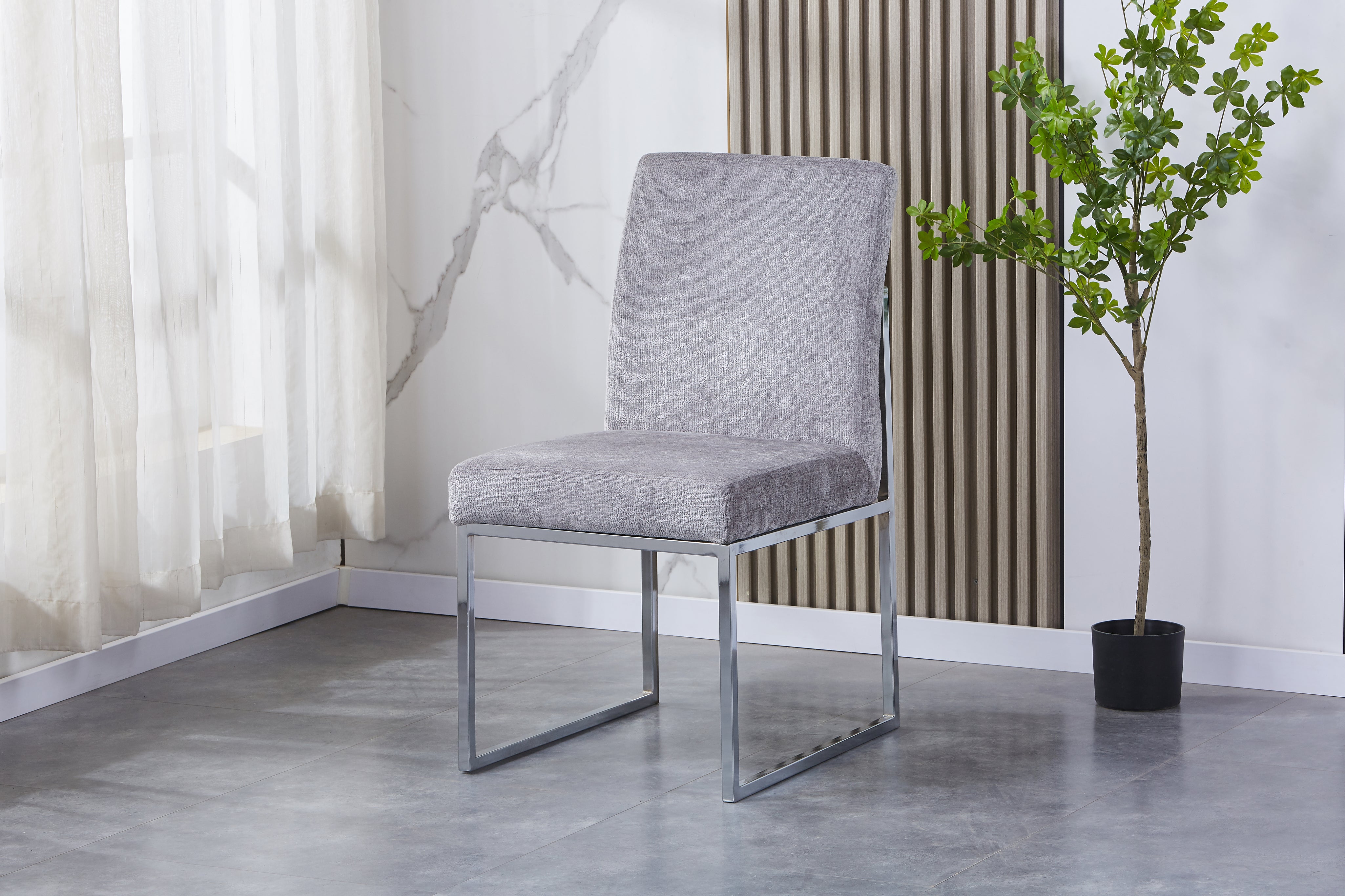 Chromed Dining Chair HTC812 （2 Chairs）| Fondhouse