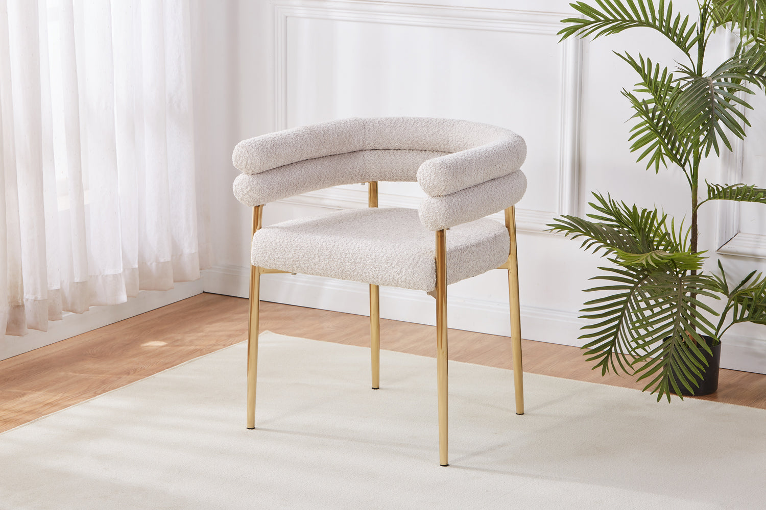 Gold Chromed Dining Chair HT04（2 Chairs） | Fondhouse