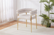 Gold Chromed Dining Chair HT04（2 Chairs） | Fondhouse