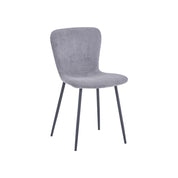 Dining Chairs Set of 4 Fabric/Grey AWS148UK | LEUKHOUSE