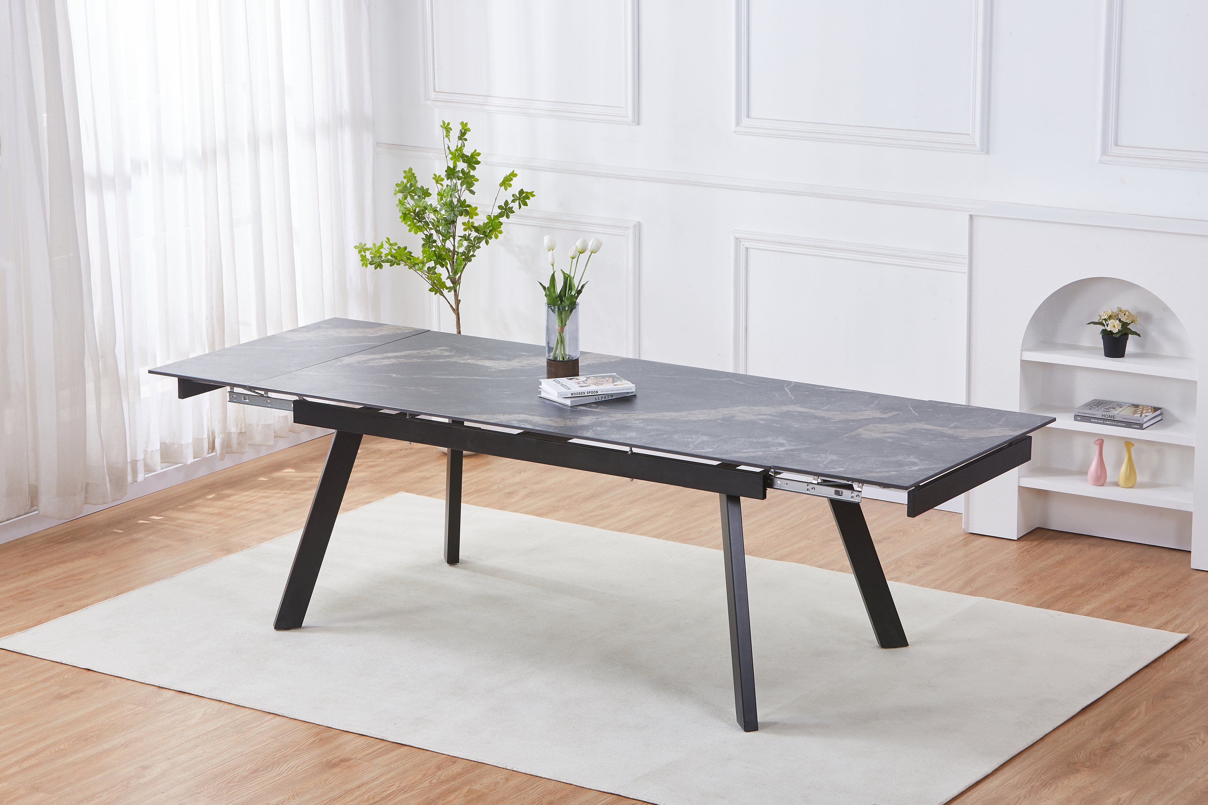 Ceramic Extandable Dining Table HTD1101 | Fondhouse