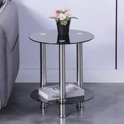 Small Round Glass Coffee Table Black AWS007UK | LEUKHOUSE