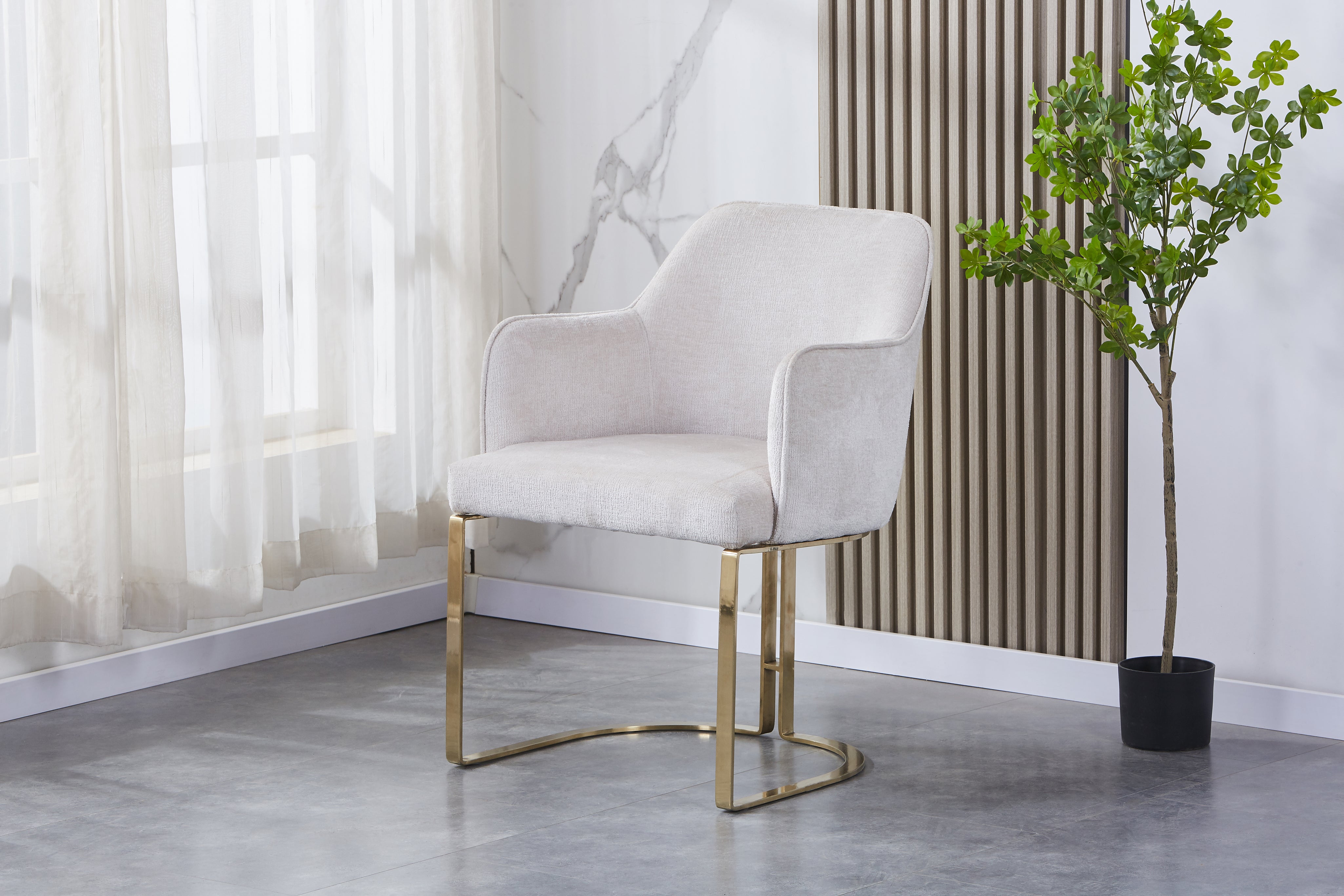 Gold Chromed Dining Chair HTC814 | Fondhouse