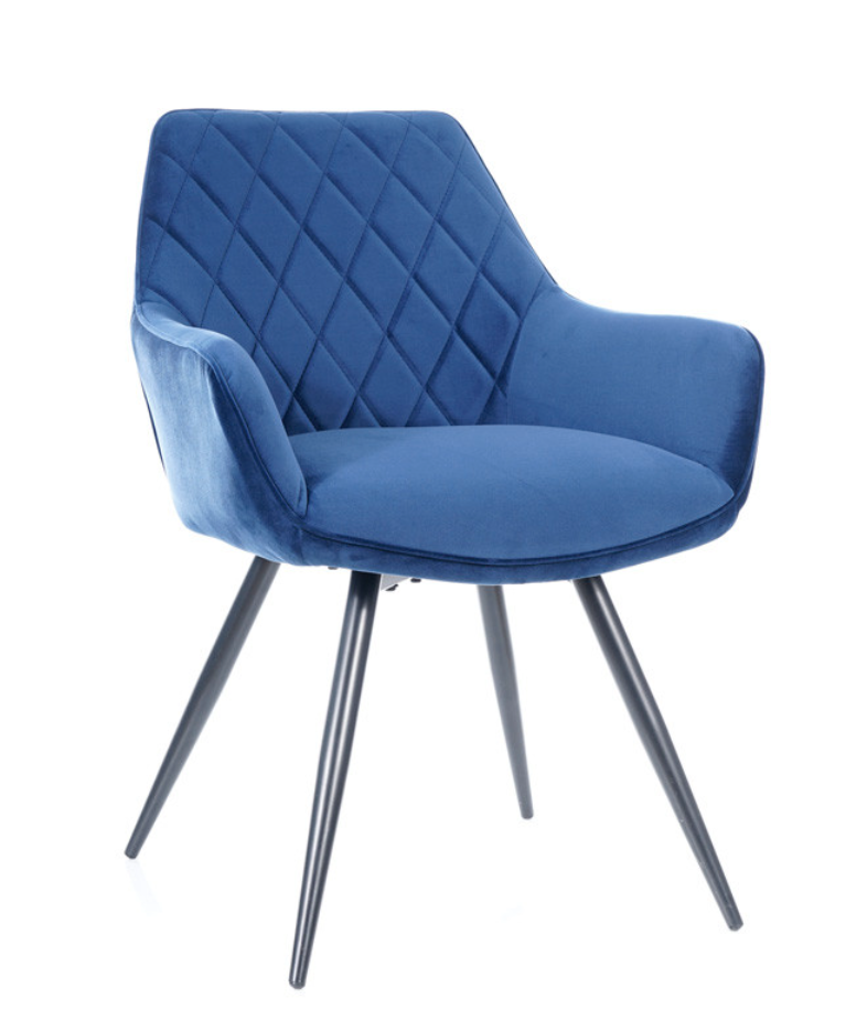 Dining Chair Velvet with Metal Black Powder Coating Legs HTC0124 | HOMETREE