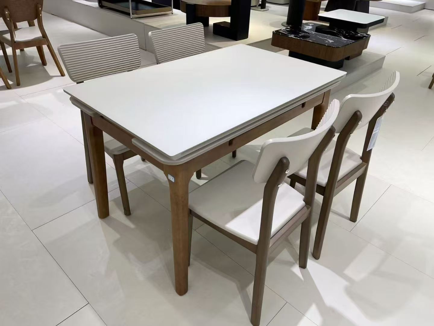 Dining Table Rectangular Glass S-2517Brown | FONDHOUSE