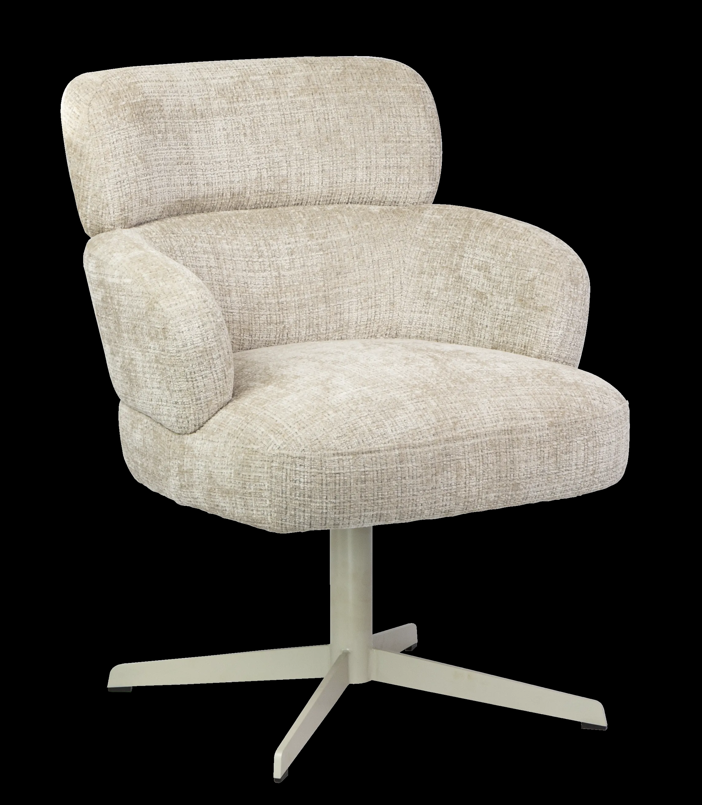 Lounge Chair Fabric with Metal White Powder Coating Legs with Swivel System HTC0703 | HOMETREE