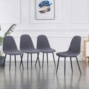 Chaises Salle à Manger Lot de 4 Chaises en Velours Gris Dos en Cuir Chaises de Cuisine pour 4 Personnes,Gris AWS024114FR | LEUKHOUSE