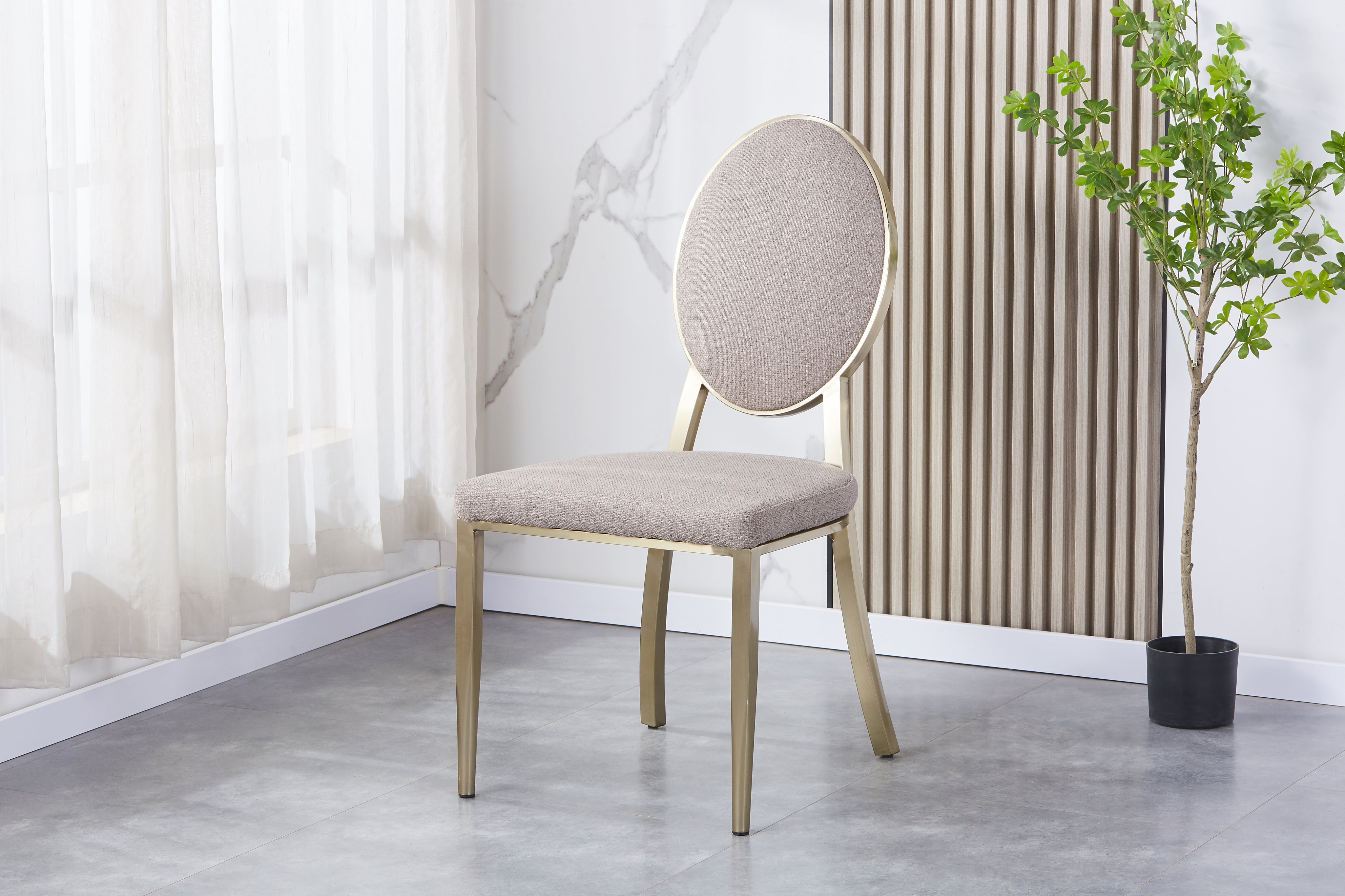 Stainless Steel Frame Dining Chair HTC806（2 Chairs） | Fondhouse