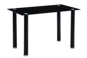 Black Glass Dining Table 120x70cm Glass/Black AWS068UK | LEUKHOUSE