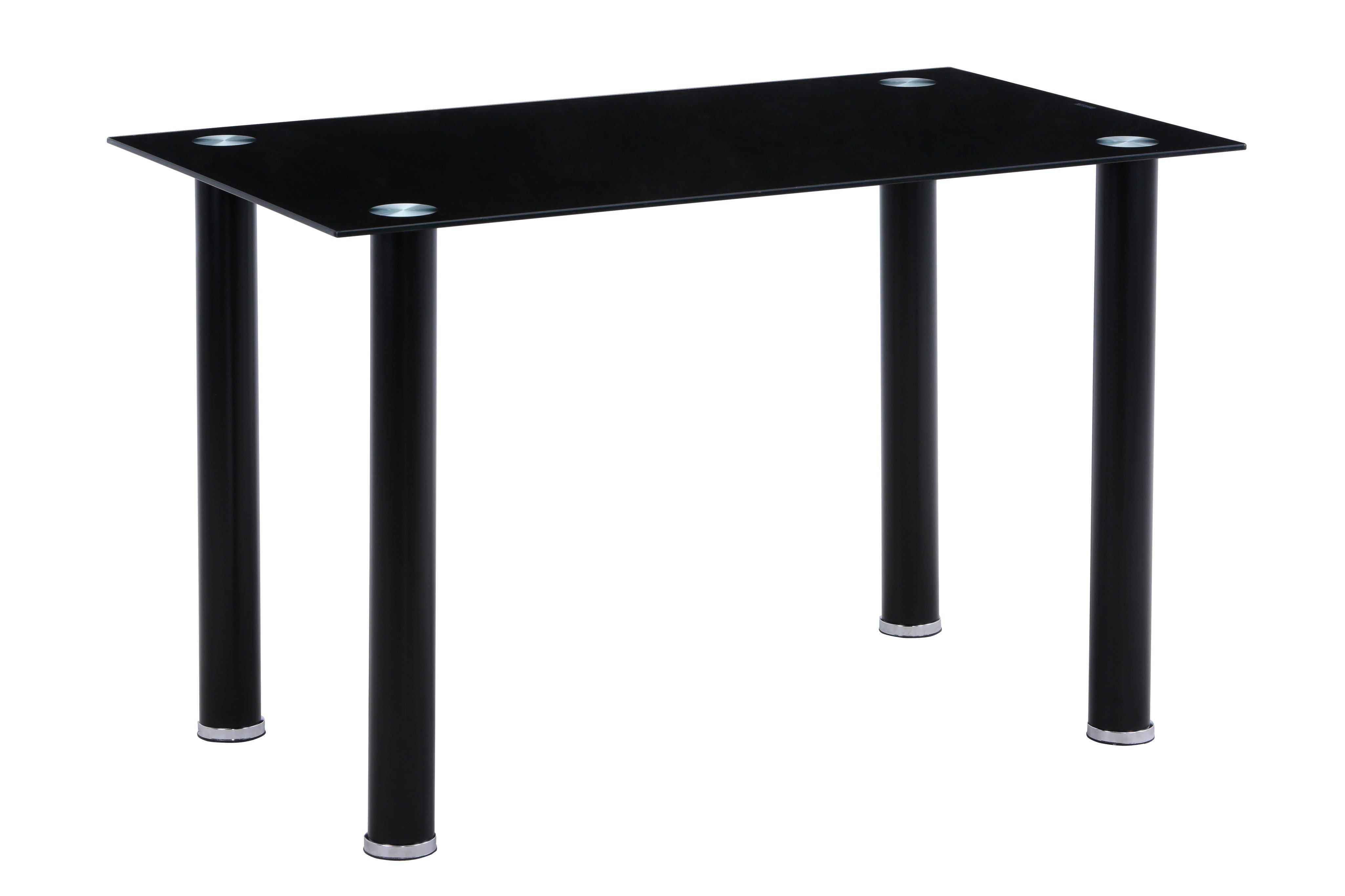 Black Glass Dining Table 120x70cm Glass/Black AWS068UK | LEUKHOUSE