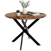 Table Ronde en Bois Salle à Manger de Cuisine pour 4 Personnes 80 cm, Marron AWS0229FR | LEUKHOUSE