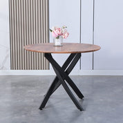 Round Dining Table 100x100cm Wooden/Black AWS022UK | LEUKHOUSE