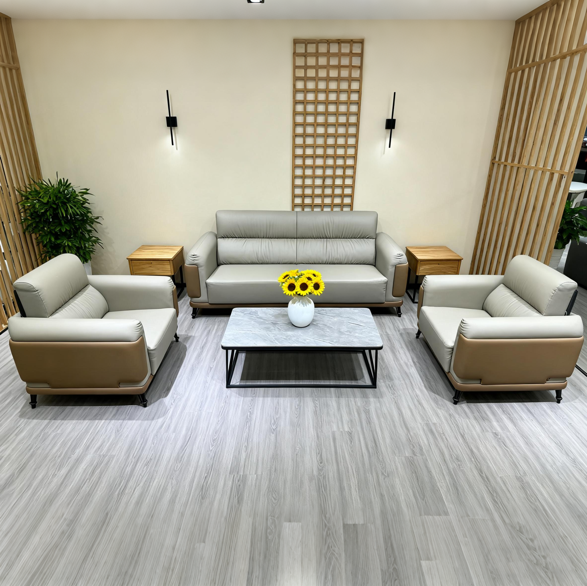 Sofa Set Eco Leather (3+1+1) LKL037SFXC | LEUKHOME