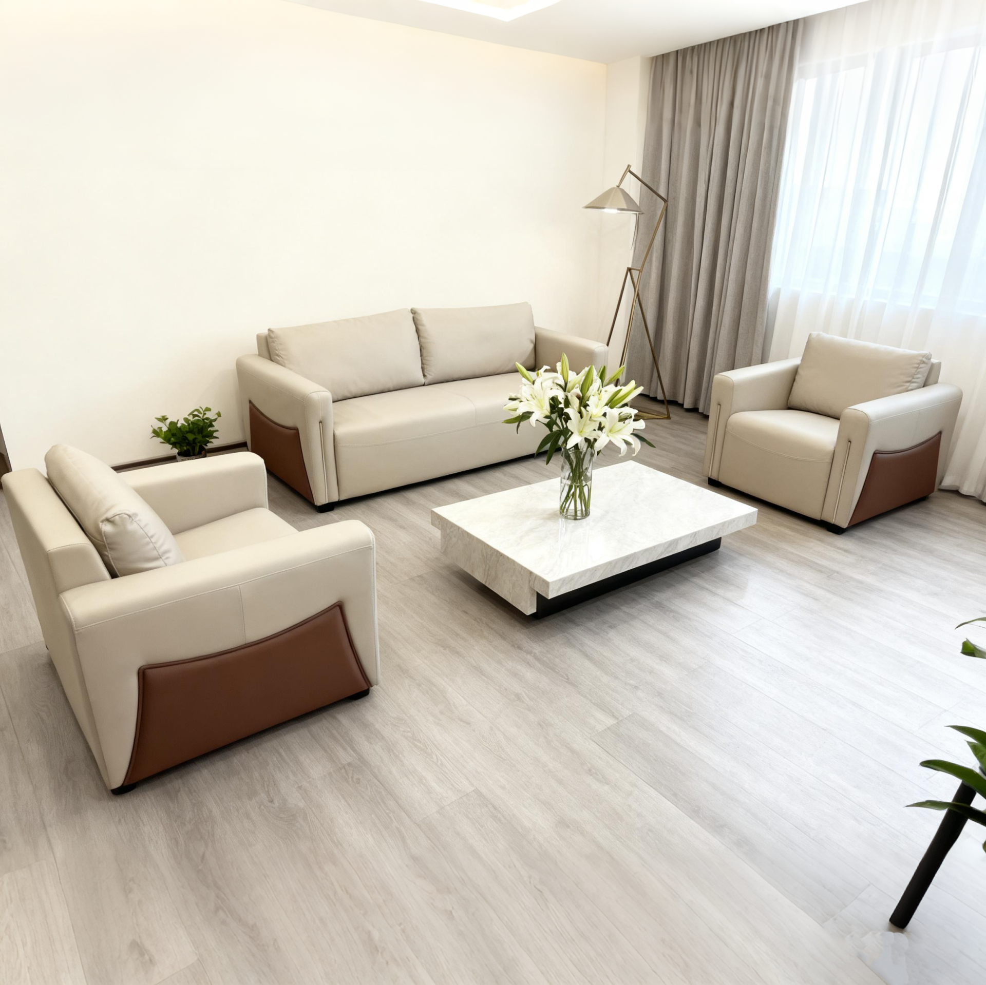 Sofa Set Eco Leather (3+1+1) LKL041SFXC | LEUKHOME