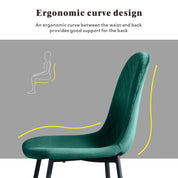 ot de 4 Chaises Vert Chaises Salle à Manger Chaises de Cuisine pour 4 Personnes,Vert AWS02414FR | LEUKHOUSE