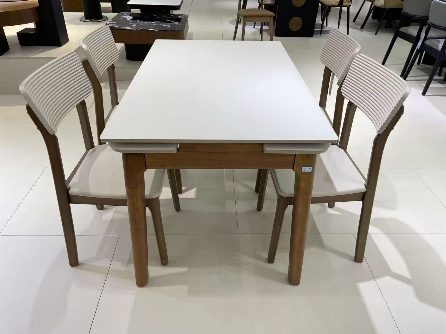 Dining Table Rectangular Glass S-2517Brown | FONDHOUSE