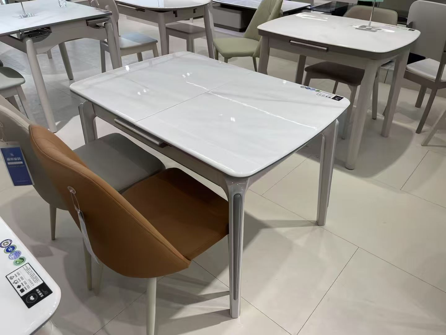 Dining Table Rectangular Glass S2410White | FONDHOUSE