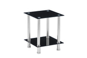 Small Square Glass Coffee Table Black AWS007UK | LEUKHOUSE