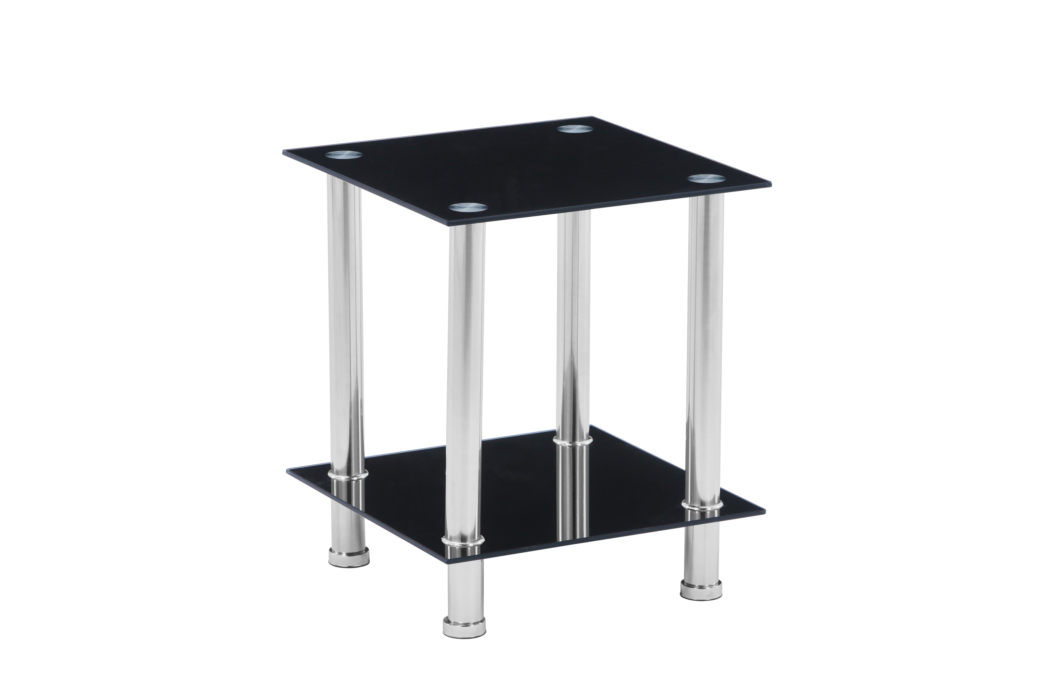 Small Square Glass Coffee Table Black AWS007UK | LEUKHOUSE