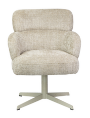 Lounge Chair Fabric with Metal White Powder Coating Legs with Swivel System HTC0703 | HOMETREE